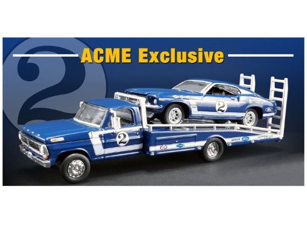 1:64 ACME/DDA 1969 Trans Am Mustang #2 Dan Gurney w/ Ford F-350