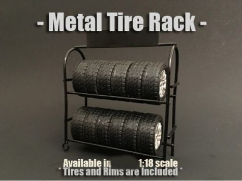 1:18 American Diorama Metal Tyre Rack Accessory