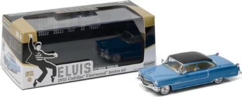 1:43 Greenlight Collectibles - ELVIS 1955 Blue Cadillac Fleetwood Series 60 ELVIS with Black Roof - Item No. 86493