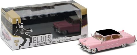 1:43 Greenlight Collectibles 1955 Pink Cadillac Fleetwood Series 60 ELVIS with Black Roof - Item No. 86491