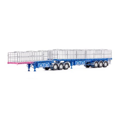 1:50 Drake Collectibles MaxiTRANS B Double Flat Top - Ross Transport Blue with pink fade