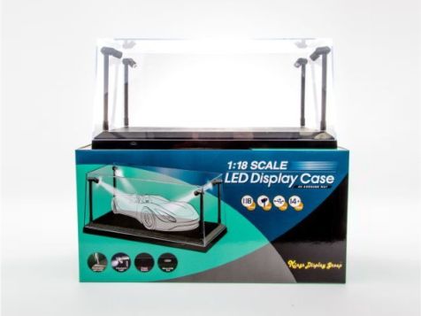 1:18 Scale LED Clear Display Case with Black Base