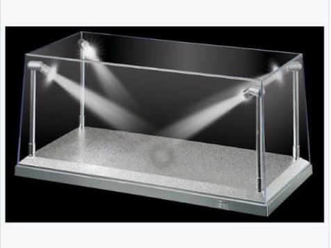 1:18 Scale LED Clear Display Case with Silver Base