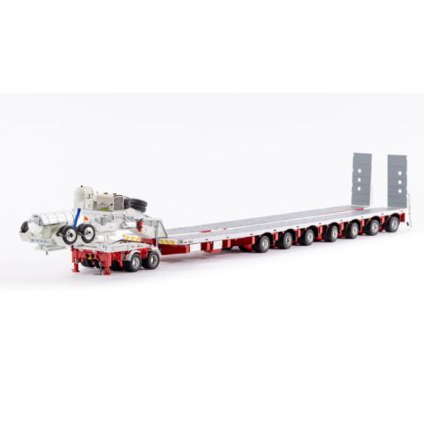 1:50 Drake Collectables 2x8 Dolly and 7x8 Low Loader Steerable in White and Red