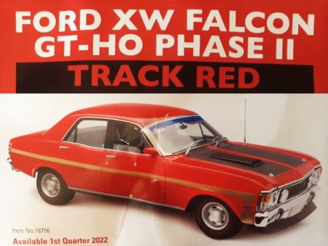 1:18 Classic Carlectables 1970 Ford XW Falcon GTHO Phase II in Track Red 18756