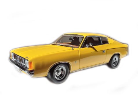 1:18 Classic Carlectables 1973 Chrysler VJ XL Charger in Sunfire Yellow
