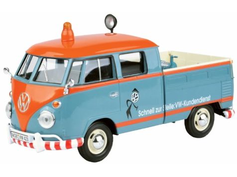 1:24 Motor Max Volkswagen Type 2 (T1) Blue/Orange 'Kundendienst' #79550BOK