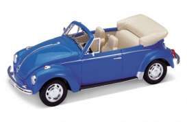 1:24 WELLY - NEX Models - Volkswagen Beetle (Convertible) - Blue - Item #22091W