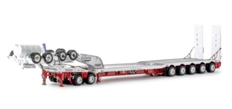 1:50 Drake Collectables White/Red 5 x 8 Swingwing Drop Deck + 2x8 Dolly