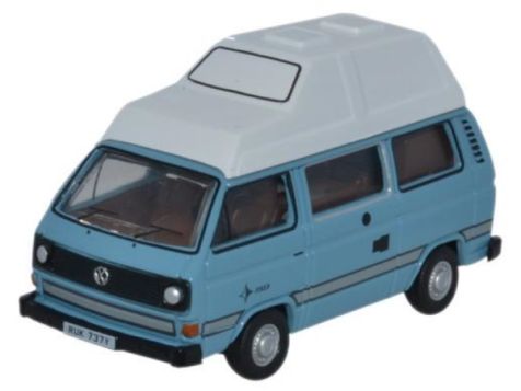 1:76 Oxford Diecast Commercials Volkswagen T25 Camper Medium Blue/White