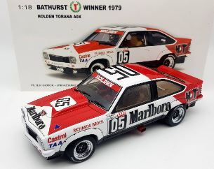 1979 1:18 Autoart Holden Torana A9X 2DR Bathurst Winner #05 Brock/Richards with Figure - Stickered car
