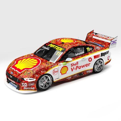 1:43 Authentic Collectables Shell V-Power Racing Team #11 Ford Mustang GT - 2021 Merlin Darwin Triple Crown Indigenous Livery - De Pasquale