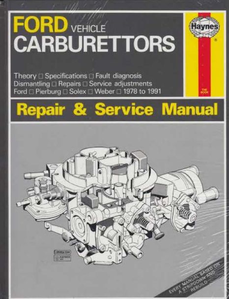 Ford Vehicle Carburettors Repair & Service Manual - Haynes Workshop Manuals