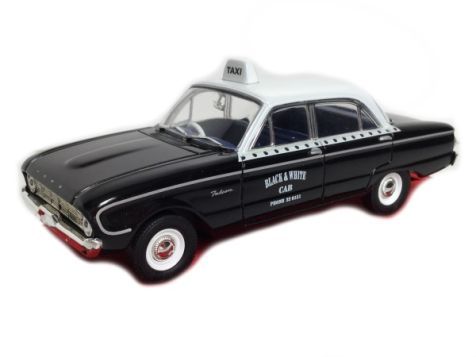 1:43 TRAX Ford Falcon XK Taxi - Black and White Brisbane Cabs - TR26H