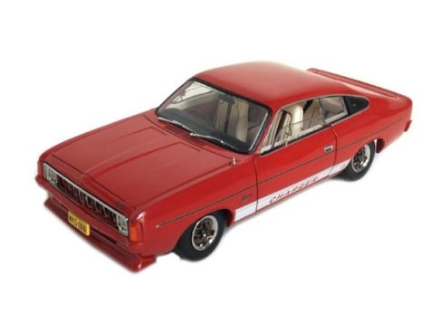  1:24 Trax 1976 Chrysler VK Valiant Charger - "White Knight Special" - Amarante Red diecast model car 